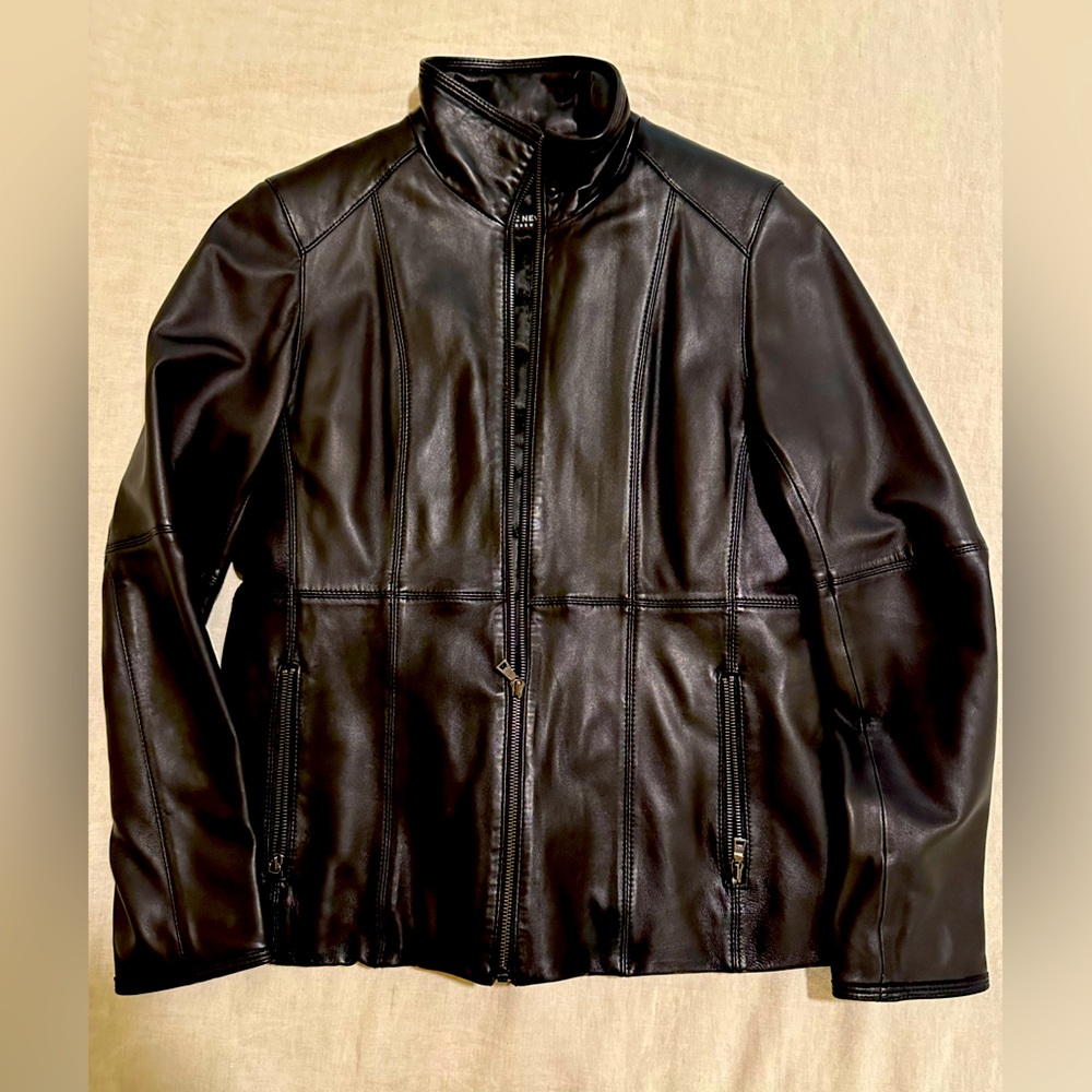 Andrew Marc Women’s Black Leather Jacket Size M